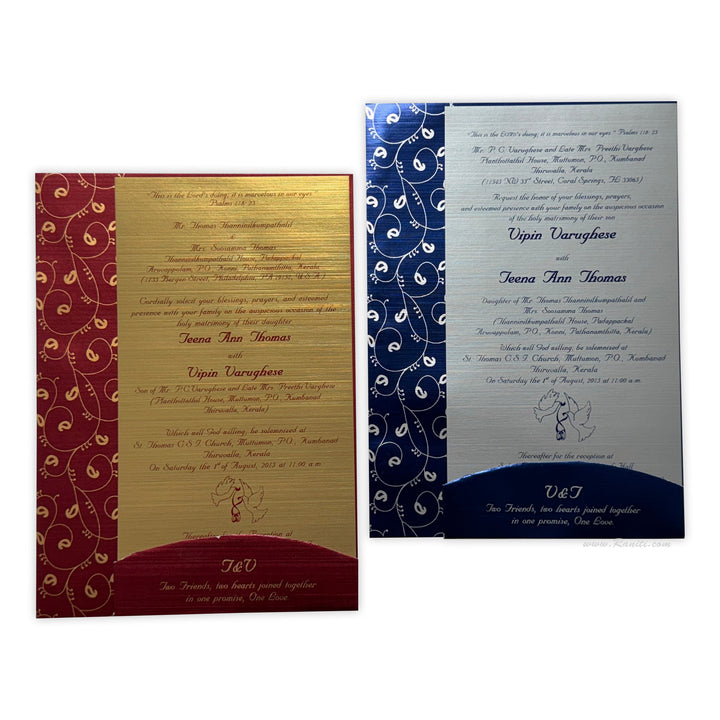 Custom Paisley Theme Wedding Reception Invitation | Wedding Reception Invitation | Multifaith Wedding Custom Invitation Card AMSO - 112 - Raniti LLC - Custom Invitations & Stationery