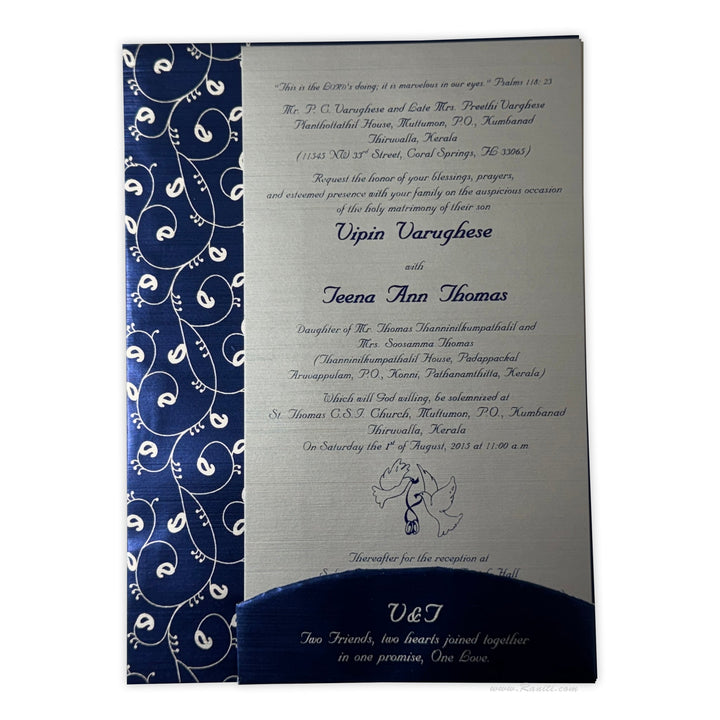Custom Paisley Theme Wedding Reception Invitation | Wedding Reception Invitation | Multifaith Wedding Custom Invitation Card AMSO - 112 - Raniti LLC - Custom Invitations & Stationery