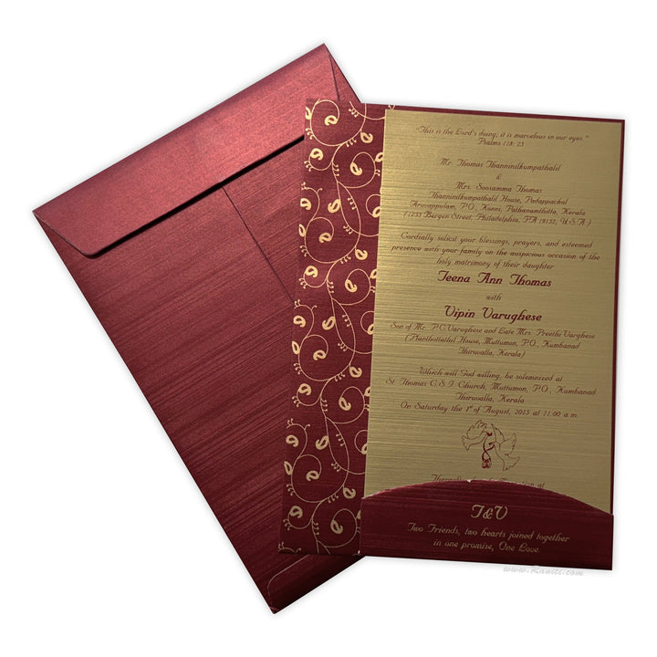 Custom Paisley Theme Wedding Reception Invitation | Wedding Reception Invitation | Multifaith Wedding Custom Invitation Card AMSO - 112 - Raniti LLC - Custom Invitations & Stationery