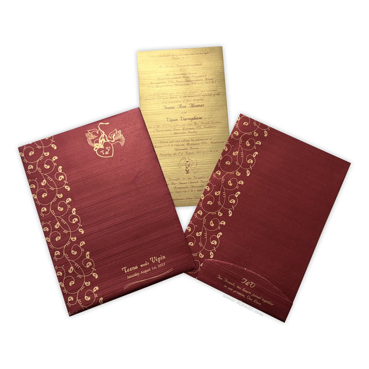 Custom Paisley Theme Wedding Reception Invitation | Wedding Reception Invitation | Multifaith Wedding Custom Invitation Card AMSO - 112 - Raniti LLC - Custom Invitations & Stationery