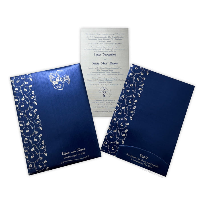 Custom Paisley Theme Wedding Reception Invitation | Wedding Reception Invitation | Multifaith Wedding Custom Invitation Card AMSO - 112 - Raniti LLC - Custom Invitations & Stationery
