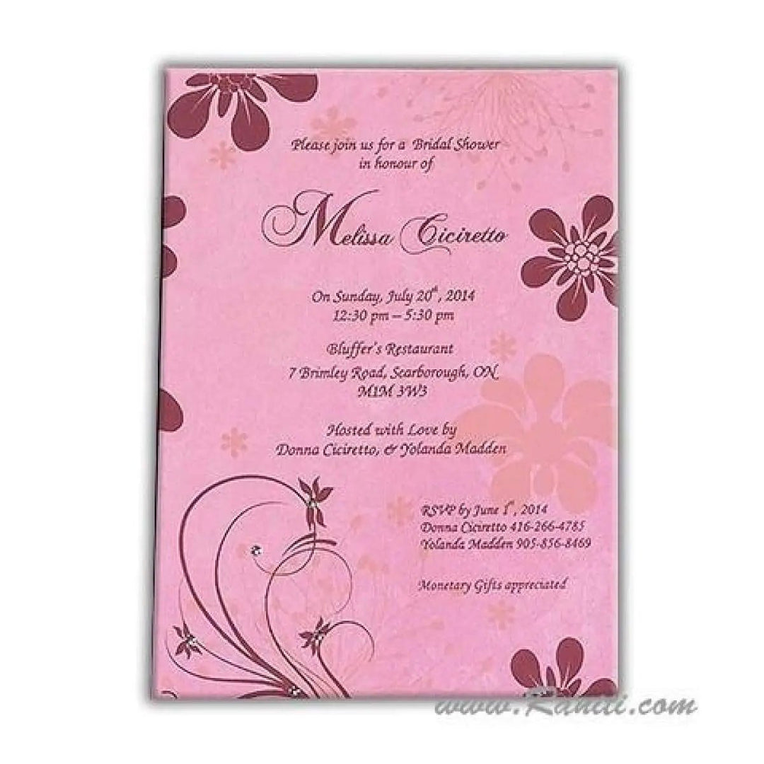 Custom Pink Bridal Shower Invitation Card AMSO-192 freeshipping - Raniti LLC - Custom Invitations & Stationery