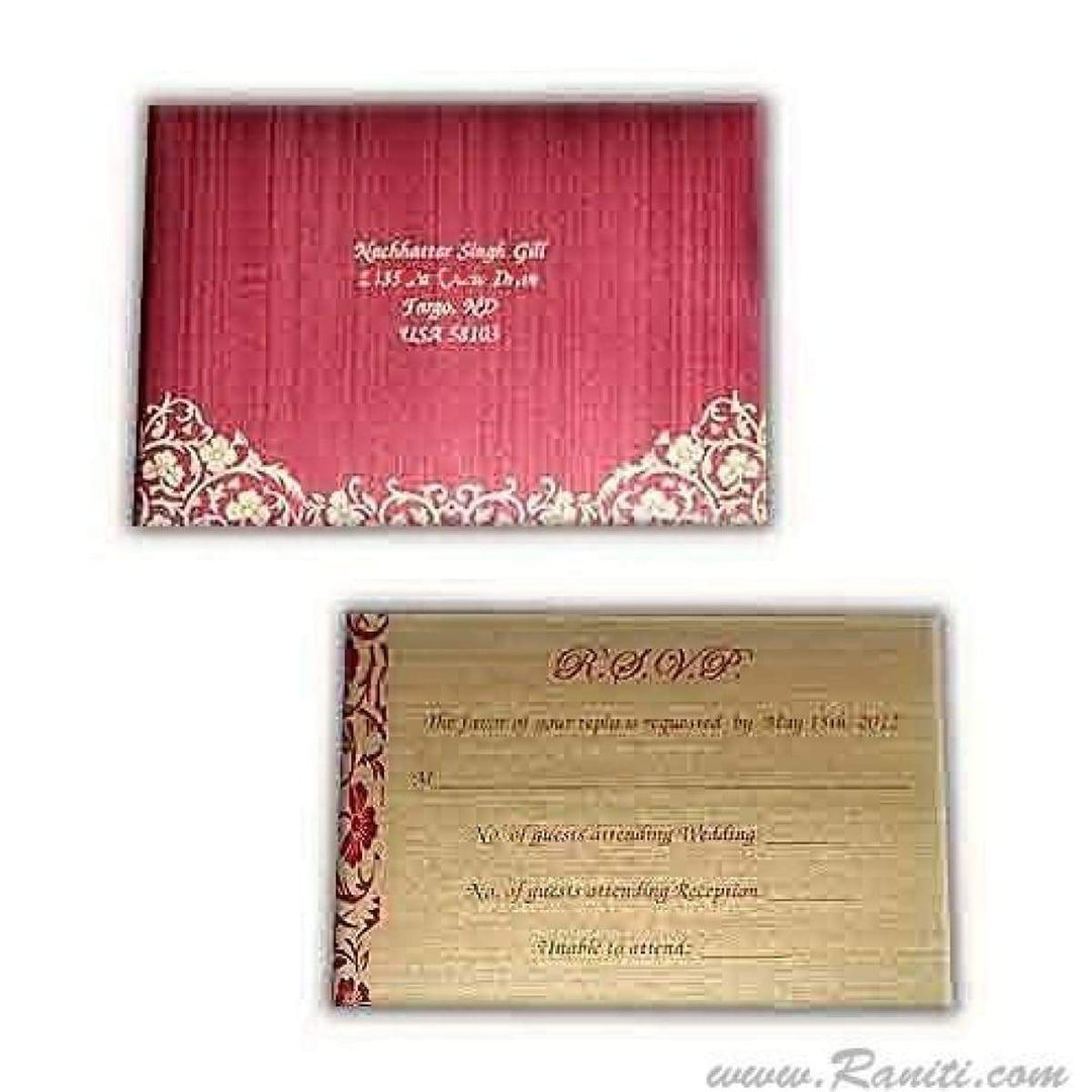 Custom Reply Card with Envelope | RSVP Card | Wedding Invitation RSVP Card RT-54 freeshipping - Raniti LLC - Custom Invitations & Stationery