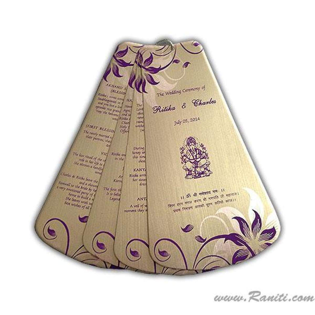 Custom Unique Wedding Program Petal Fan-Custom | Fan Style Wedding Ceremony Program WP-36 freeshipping - Raniti LLC - Custom Invitations & Stationery