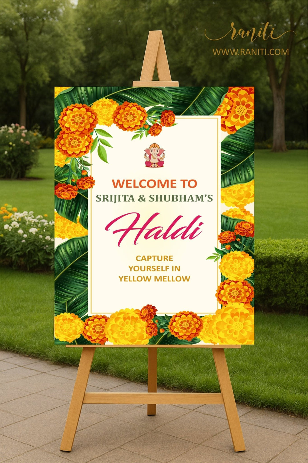 Custom Wedding Haldi Signage | Haldi Board SWB - 17 - Raniti LLC - Custom Invitations & Stationery