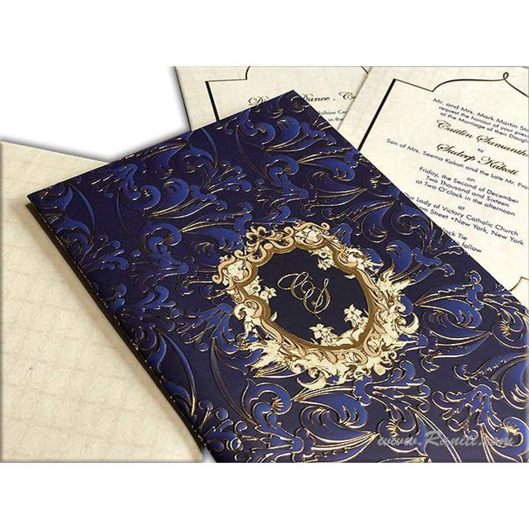 Embossed Gold Foil Classic Custom Luxury Invitation DPC-85 | Raniti | Custom Invitations & Stationery | invitation custom design | luxury invitation card