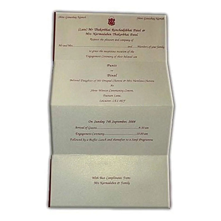 Engagement Custom Tri Fold Invitation Unique Size 3.5 x 7 AMSO-5 freeshipping - Raniti LLC - Custom Invitations & Stationery