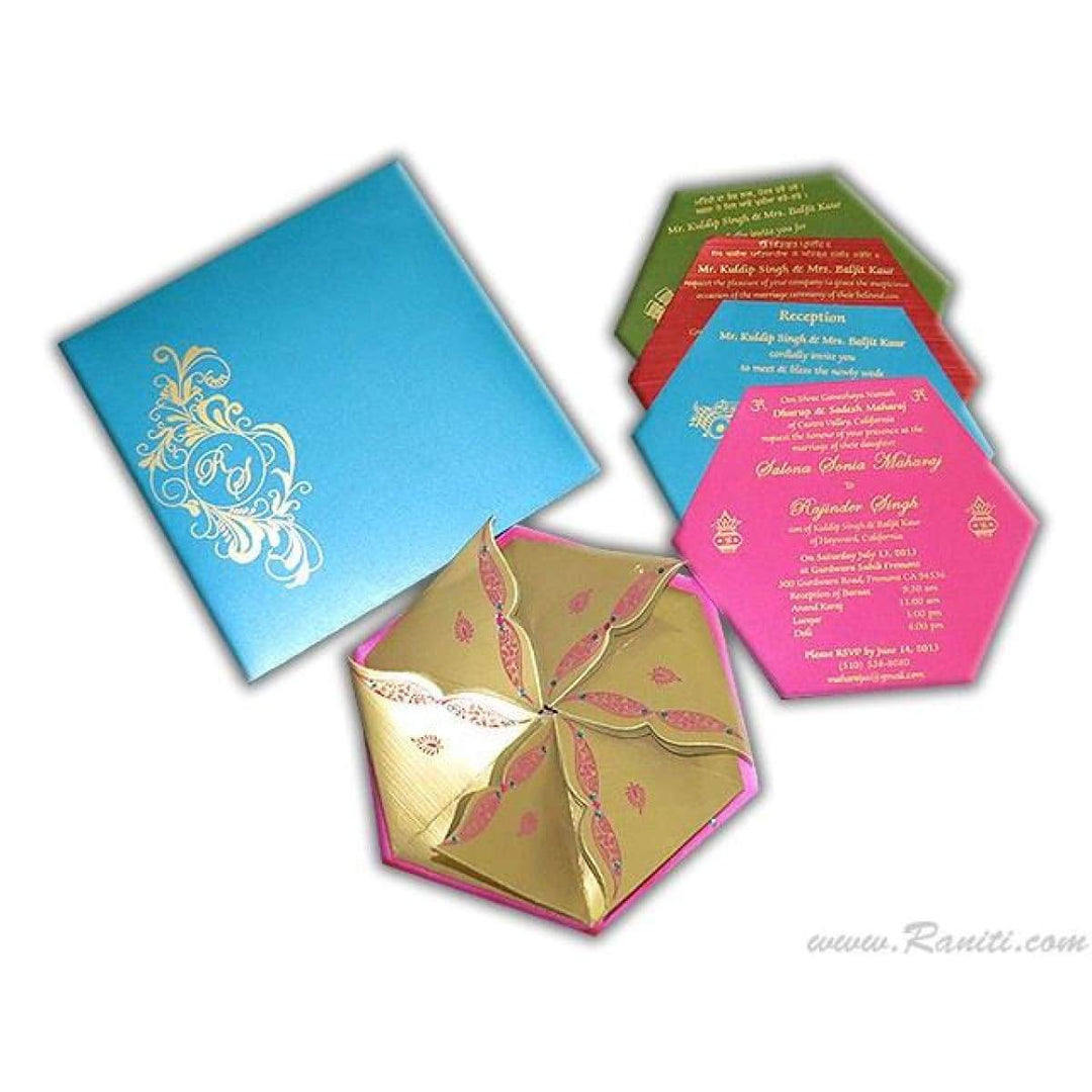 Floral Unique Opening Custom Invitation Card, Curved Edges Classic Invitation Card AM-79 freeshipping - Raniti LLC - Custom Invitations & Stationery