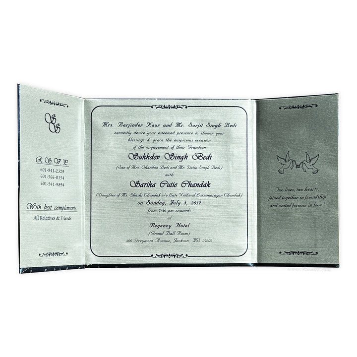 Gatefold Custom Engagement Invitation Card Heavy Back AMSO - 40 - Raniti LLC - Custom Invitations & Stationery
