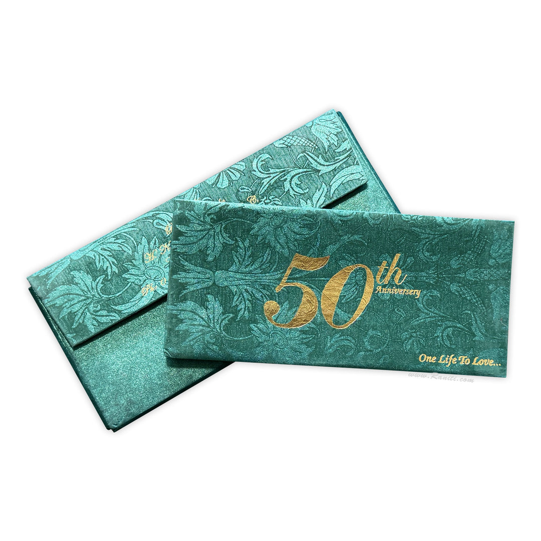 Golden 50th Wedding Anniversary Milestone Celebration Custom Special Occasion Invitation Card AMSO - 67 - Raniti LLC - Custom Invitations & Stationery