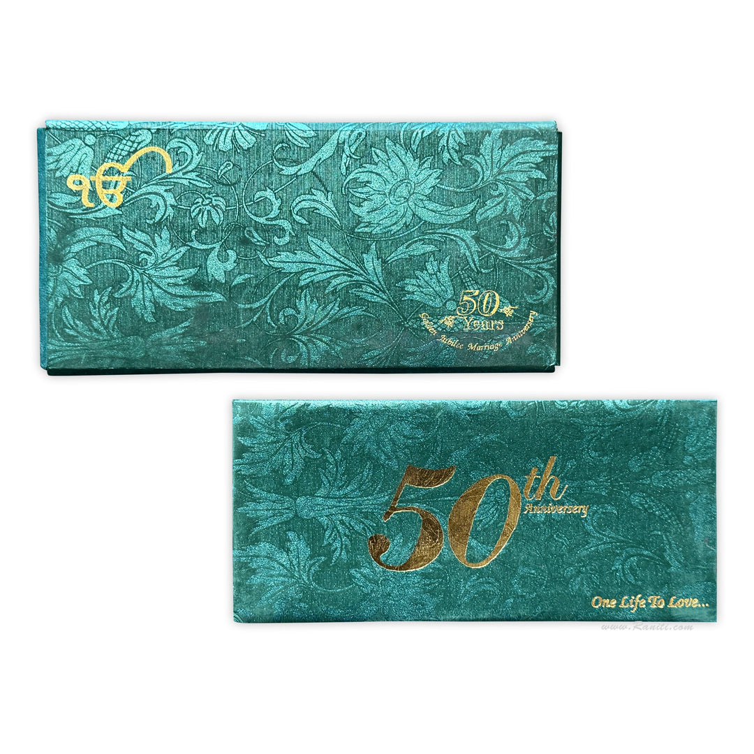 Golden 50th Wedding Anniversary Milestone Celebration Custom Special Occasion Invitation Card AMSO - 67 - Raniti LLC - Custom Invitations & Stationery