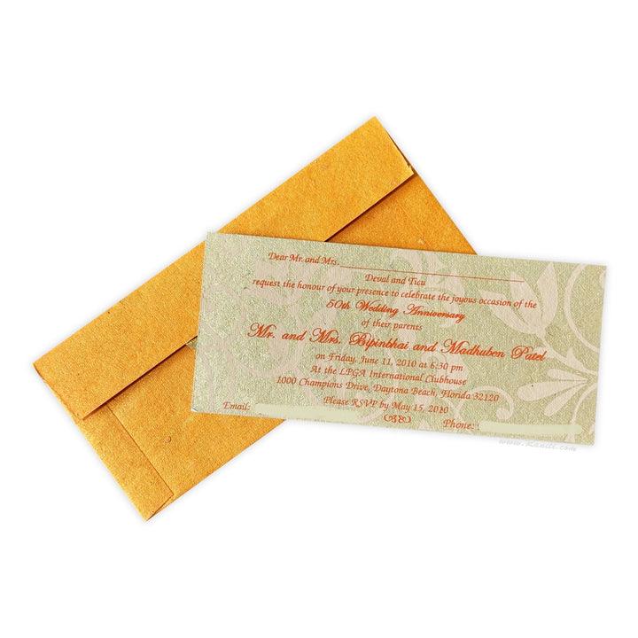 Golden Anniversary Invitation | Golden 50th Wedding Anniversary Milestone Celebration Custom Special Occasion Invitation Card AMSO - 255 - Raniti LLC - Custom Invitations & Stationery