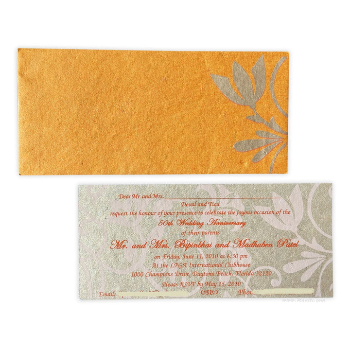 Golden Anniversary Invitation | Golden 50th Wedding Anniversary Milestone Celebration Custom Special Occasion Invitation Card AMSO - 255 - Raniti LLC - Custom Invitations & Stationery