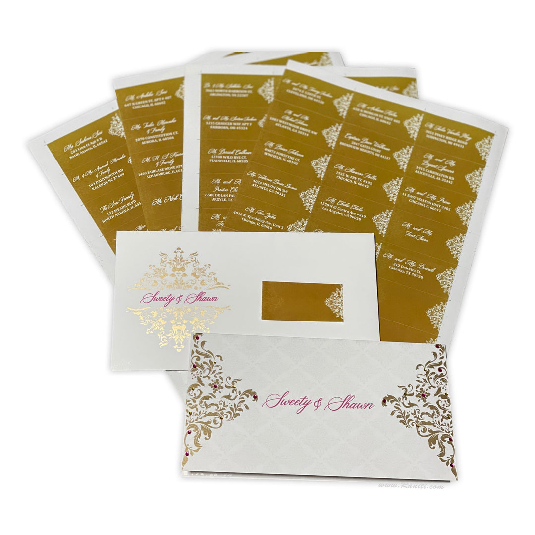 Guest Address Custom Labels for Invitations Envelope AMGAL - 11 | Envelope Addressing - Raniti LLC - Custom Invitations & Stationery