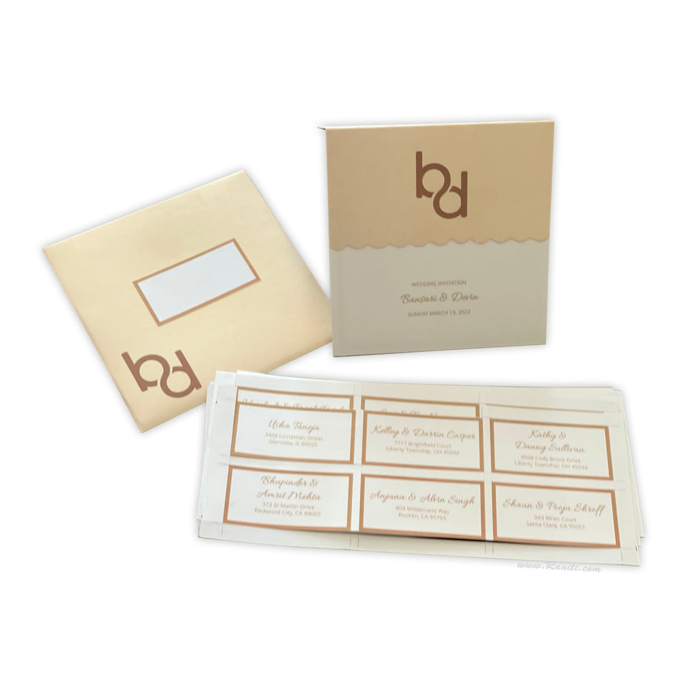 Guest Address Custom Labels for Invitations Envelope AMGAL - 12 | Envelope Addressing AMGAL - 12 - Raniti LLC - Custom Invitations & Stationery