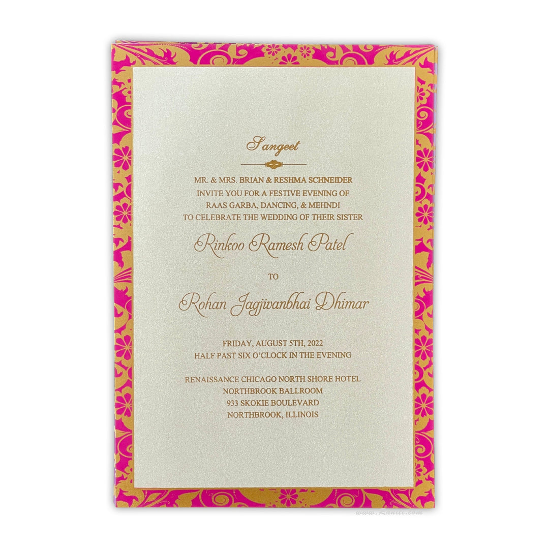 Lasercut Custom Invitation Card Pearl White Gate Fold with Cascading Inserts AML - 266 - Raniti LLC - Custom Invitations & Stationery