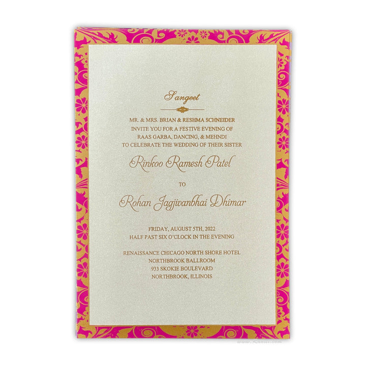 Lasercut Custom Invitation Card Pearl White Gate Fold with Cascading Inserts AML - 266 - Raniti LLC - Custom Invitations & Stationery