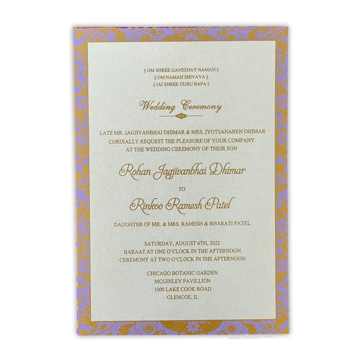 Lasercut Custom Invitation Card Pearl White Gate Fold with Cascading Inserts AML - 266 - Raniti LLC - Custom Invitations & Stationery