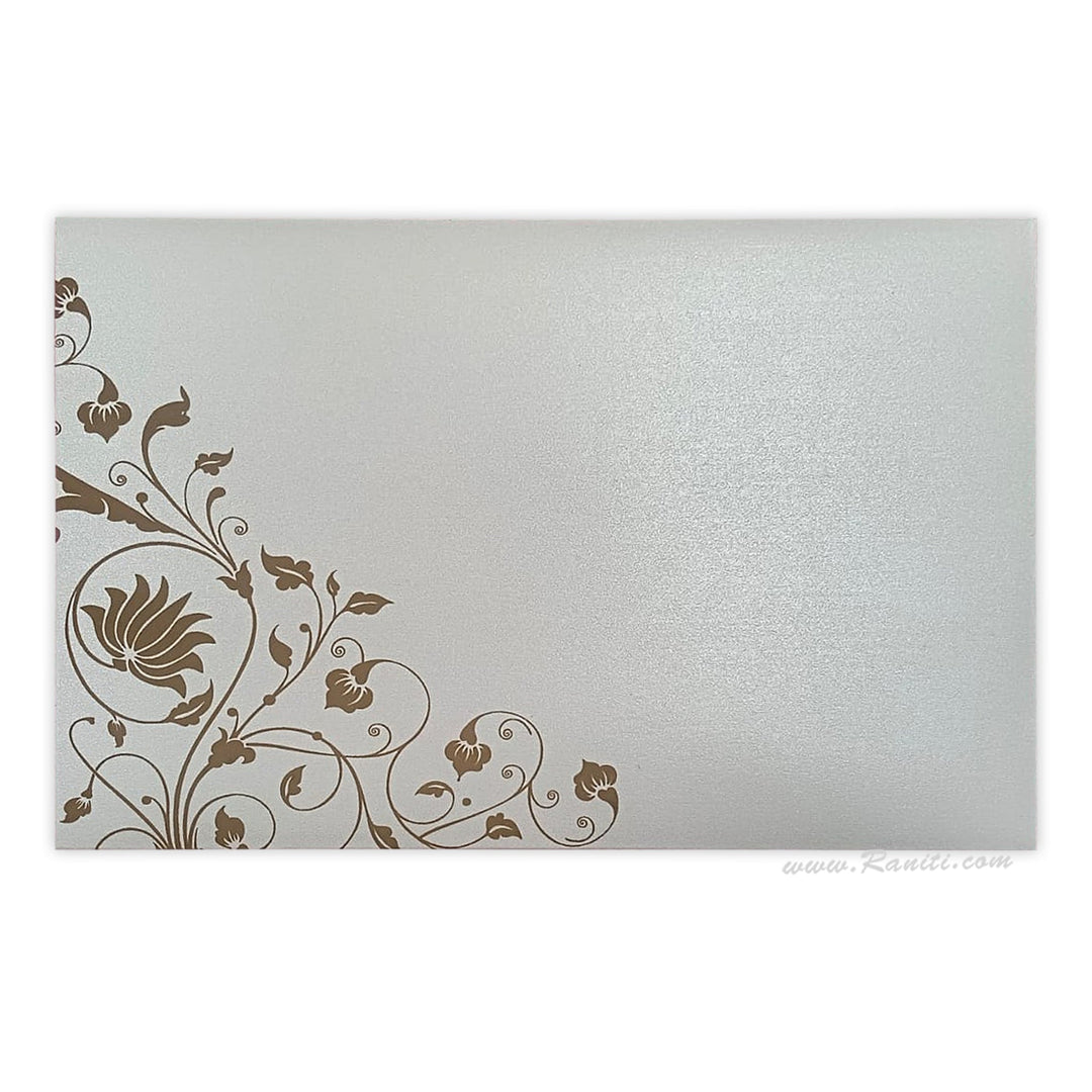 Lasercut Custom Invitation Card Pearl White Gate Fold with Cascading Inserts AML - 266 - Raniti LLC - Custom Invitations & Stationery