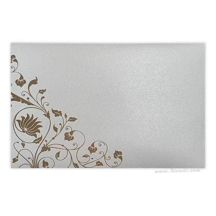 Lasercut Custom Invitation Card Pearl White Gate Fold with Cascading Inserts AML - 266 - Raniti LLC - Custom Invitations & Stationery