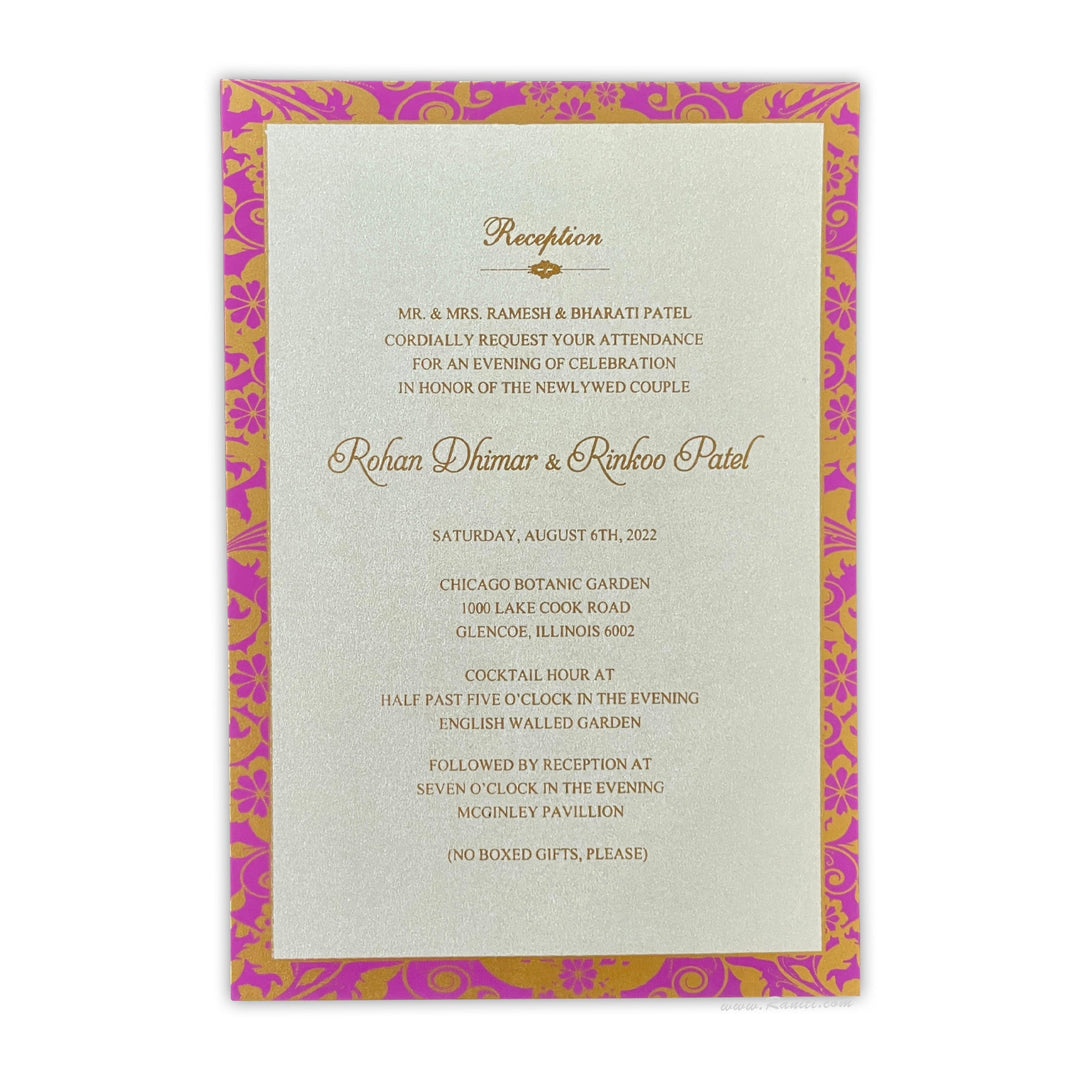 Lasercut Custom Invitation Card Pearl White Gate Fold with Cascading Inserts AML - 266 - Raniti LLC - Custom Invitations & Stationery