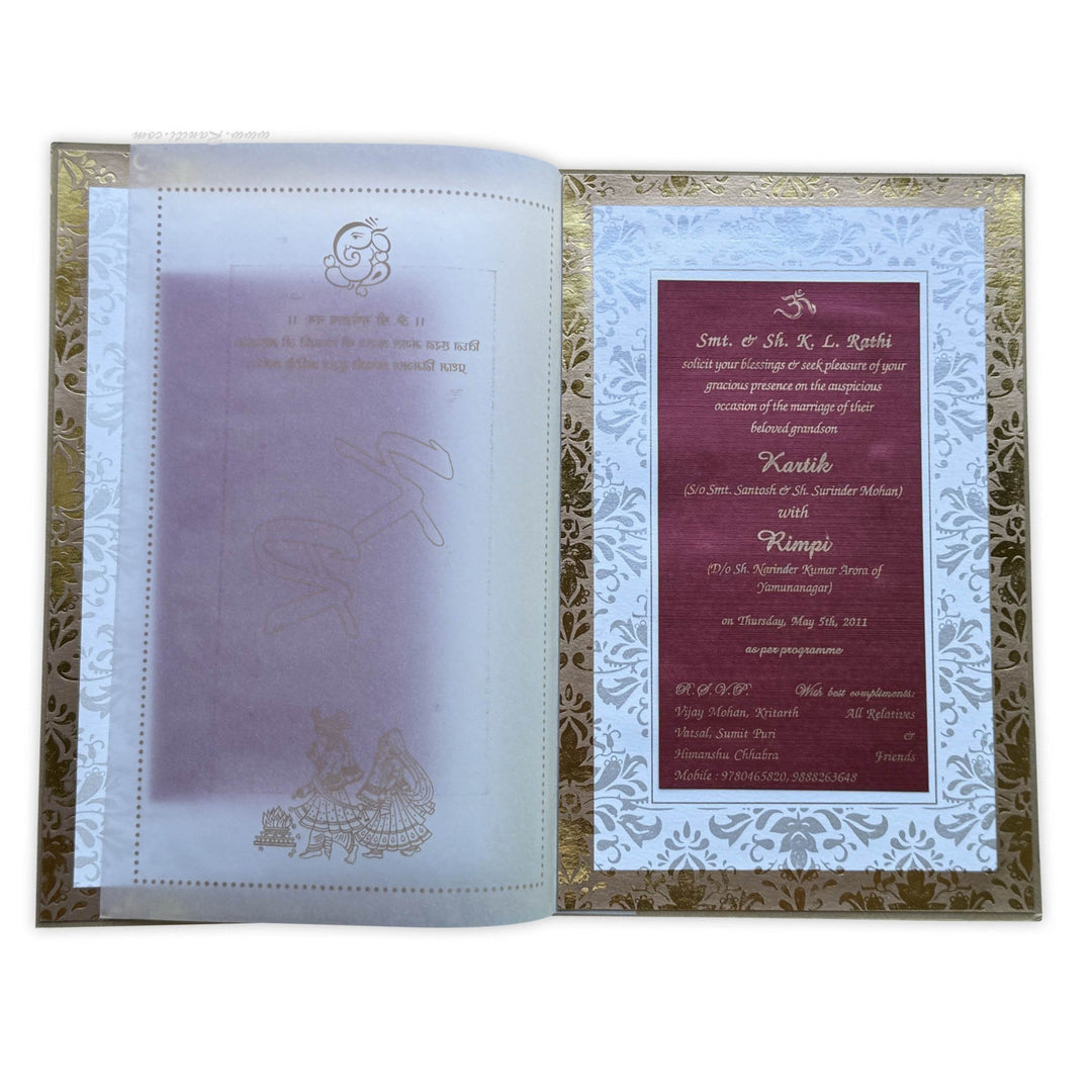 Luxury Foil Print Custom Wedding Invitation Card | Gold Wedding Invitation Card AM - 318 - Raniti LLC - Custom Invitations & Stationery