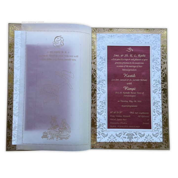 Luxury Foil Print Custom Wedding Invitation Card | Gold Wedding Invitation Card AM - 318 - Raniti LLC - Custom Invitations & Stationery