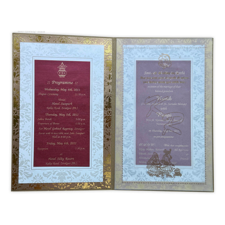 Luxury Foil Print Custom Wedding Invitation Card | Gold Wedding Invitation Card AM - 318 - Raniti LLC - Custom Invitations & Stationery