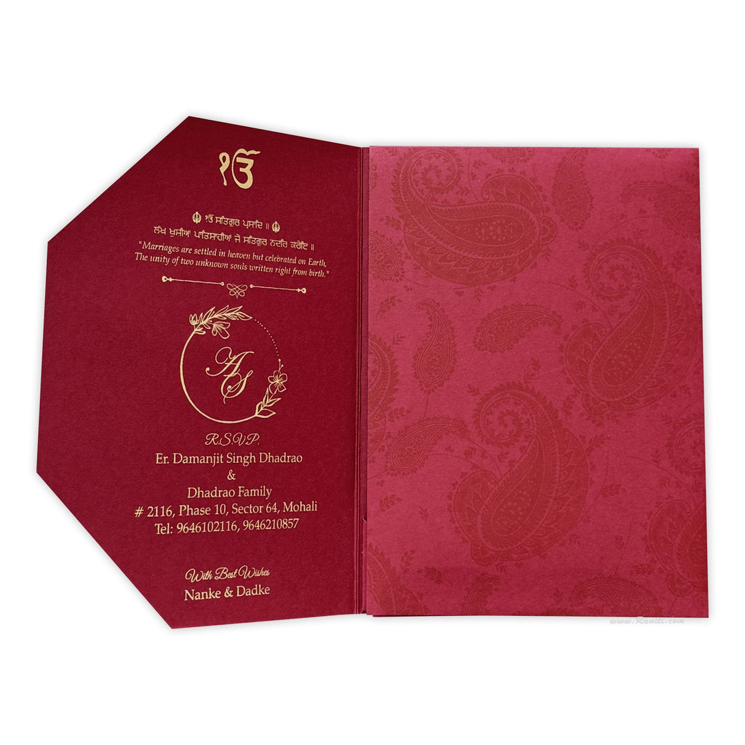 Luxury Peacock Theme Acrylic Wedding Invitation Card with Clear Acrylic & Red Trifold Inserts AML - 472 - Raniti LLC - Custom Invitations & Stationery