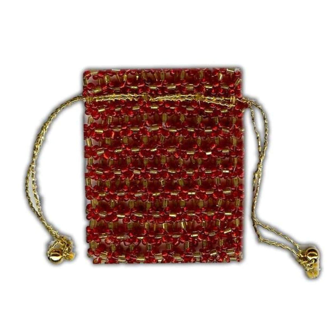 Pack Of 6 Beaded Token Bags | Red Drawstring Token bag | Traditional Bags For Jewelry Gifts TB-11 freeshipping - Raniti LLC - Custom Invitations & Stationery