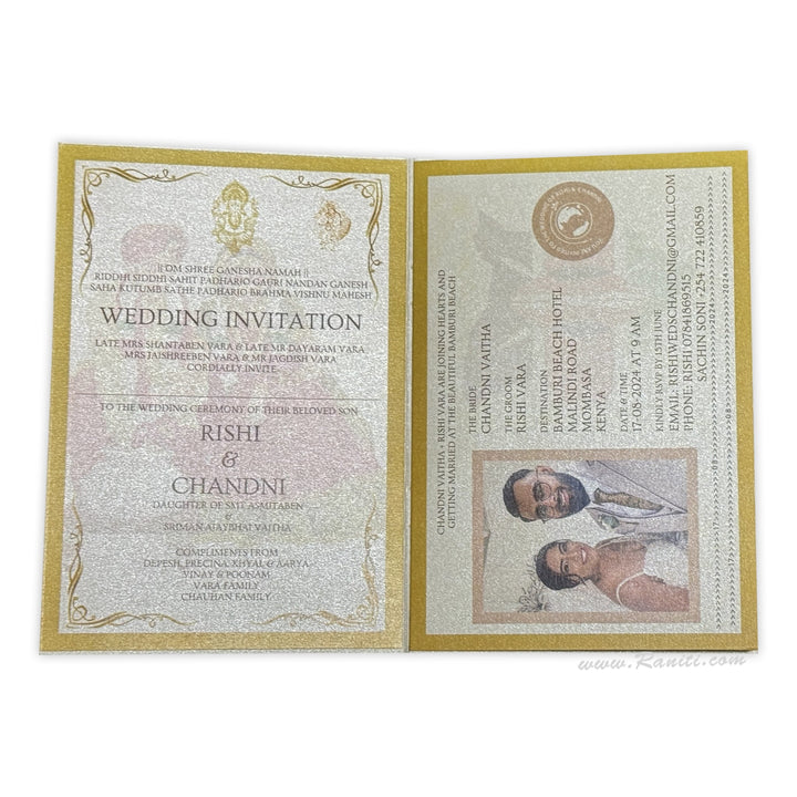 Passport Destination Wedding Custom Invitation | Luxury Passport Wedding Invitation Card | Passport invitation AM - 283 - Raniti LLC - Custom Invitations & Stationery