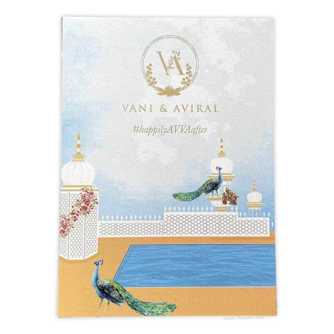 Peacock Theme Custom Wedding Invitation Velvet Finish ACD - 36 - Raniti LLC - Custom Invitations & Stationery