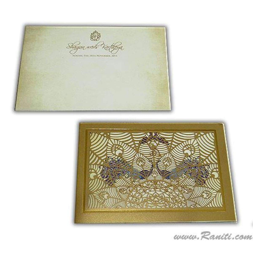 Peacock Theme Luxury Boxed Invitation with Laser Cut Design DPCB-16 freeshipping - Raniti LLC - Custom Invitations & Stationery