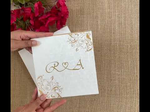 Lasercut and Foil Print Custom Luxury Boxed Wedding Invitation | Raniti | laser cut wedding cards