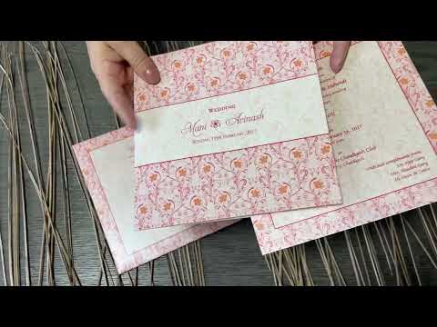 Floral Print Custom Wedding Invitation Card | Flower Print Custom Invitation Card with Multiple Inserts AM-309