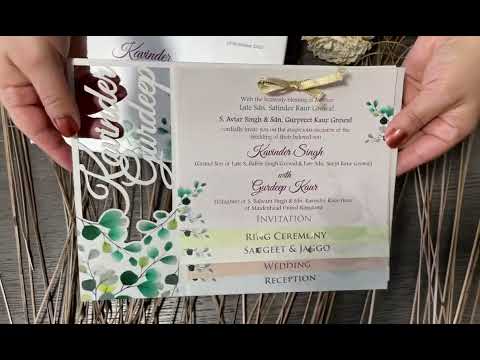 Unique Laser Cut Floral theme Custom Luxury Invitation Card on MDF woods with Multiple Inserts AMHL-205