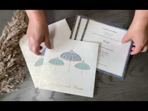 Wedding Umbrella Theme Custom Traditional Invitation Card | Groom Wedding Invitation Card with Umbrella Theme AM-317