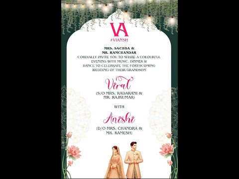 Wedding Custom Video Invitation Evite | Digital Wedding Video Evites | Custom Wedding Video Invitation Evite SEVD-29