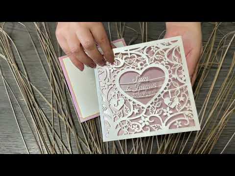 Custom and Personalized Trifold Laser Cut Custom Invitation with Multiple Inserts | Custom Laser cut unique opening Custom Invitation cards Online AML-296