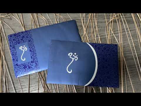 Blue and Silver Rectangle Custom Hindu Wedding Invitation with Multiple Inserts | Custom Interfaith Invitation Card AM-282