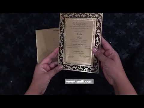 Unique Laser Cut Picture Frame Custom Luxury Invitation Card AMHL-172