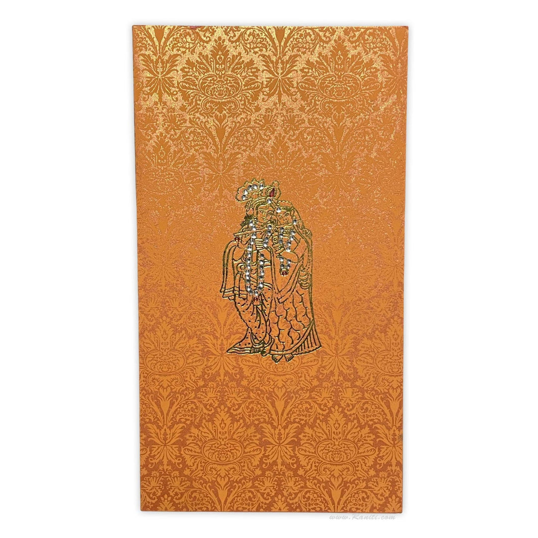 Radha Krishna Theme Custom Wedding Invitation Card with Stones | Indian Wedding Cards AM - 567 - Raniti LLC - Custom Invitations & Stationery