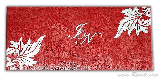 Red and Silver Rectangle Custom Invitation Card with Multiple Inserts AM - 411 - Raniti LLC - Custom Invitations & Stationery