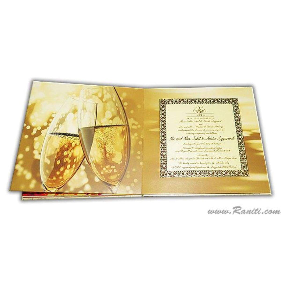 Royal Wedding Luxury Boxed Custom Invitation Interfaith Wedding DPCB-14 freeshipping - Raniti LLC - Custom Invitations & Stationery