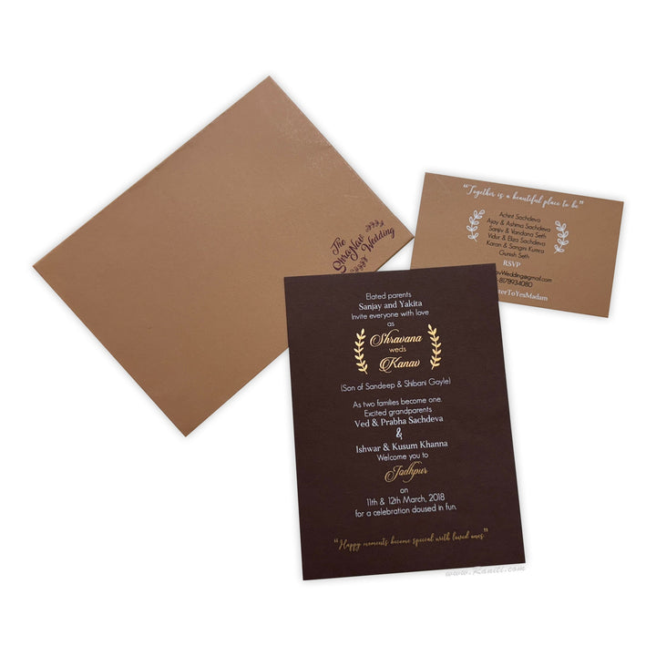 Rustic Wedding Invitation | Registry Marriage Invitation | Interfaith Wedding Custom Invitation Card AMSO - 283 - Raniti LLC - Custom Invitations & Stationery