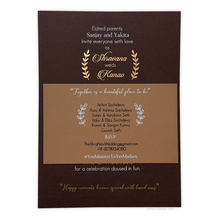 Rustic Wedding Invitation | Registry Marriage Invitation | Interfaith Wedding Custom Invitation Card AMSO - 283 - Raniti LLC - Custom Invitations & Stationery