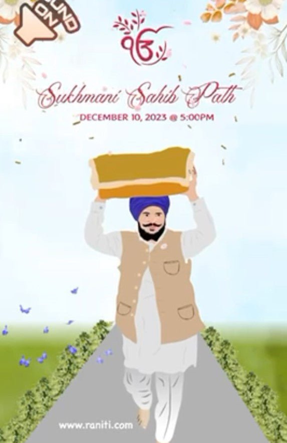 Sukhmani Sahab Path Video Invite | Digital Sukhmani Sahab Path Invitation Evideo | Custom Video Evite SEVD - 10 - Raniti LLC - Custom Invitations & Stationery