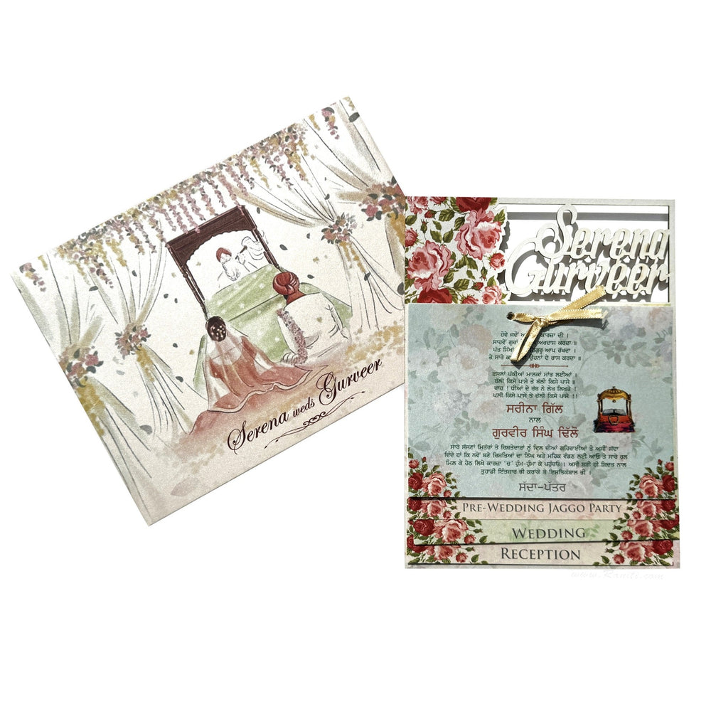 Unique Laser Cut Floral theme Custom Luxury Invitation Card on MDF wood with Multiple Inserts AMHL - 208 - Raniti LLC - Custom Invitations & Stationery