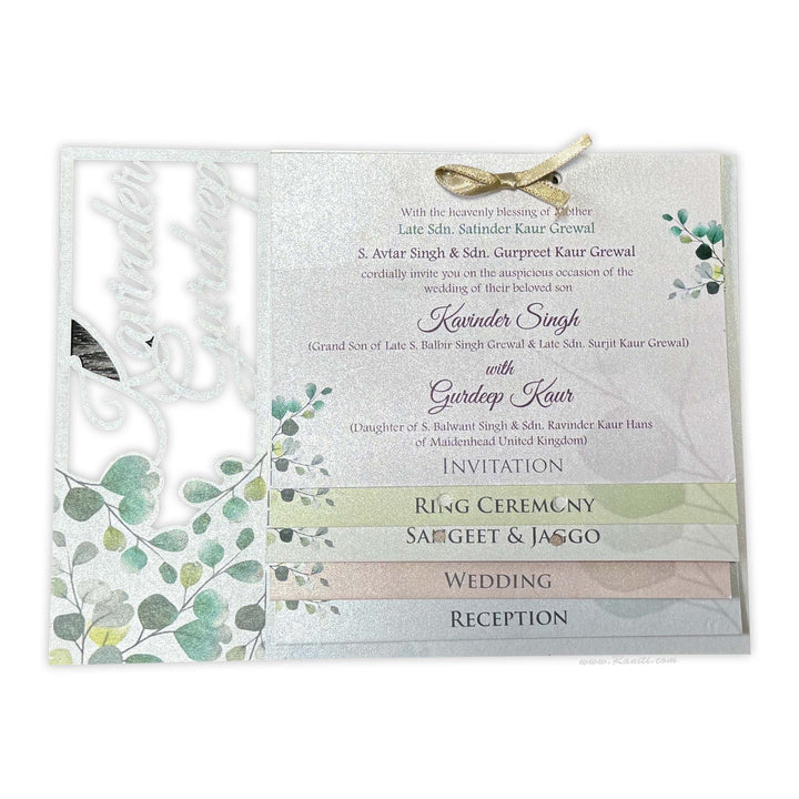Unique Laser Cut Floral theme Custom Luxury Invitation Card on MDF woods with Multiple Inserts AMHL - 205 - Raniti LLC - Custom Invitations & Stationery