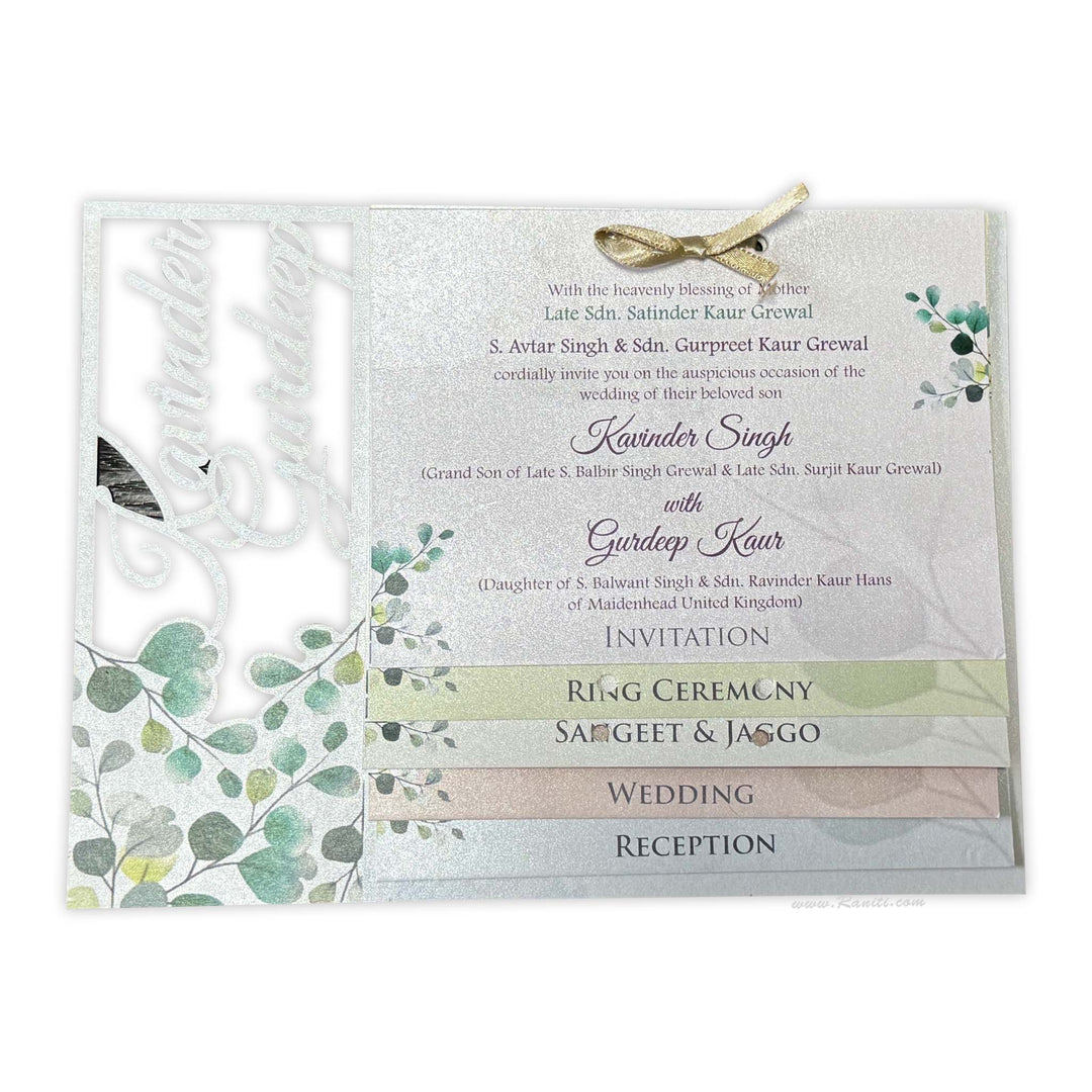 Unique Laser Cut Floral theme Custom Luxury Invitation Card on MDF ...